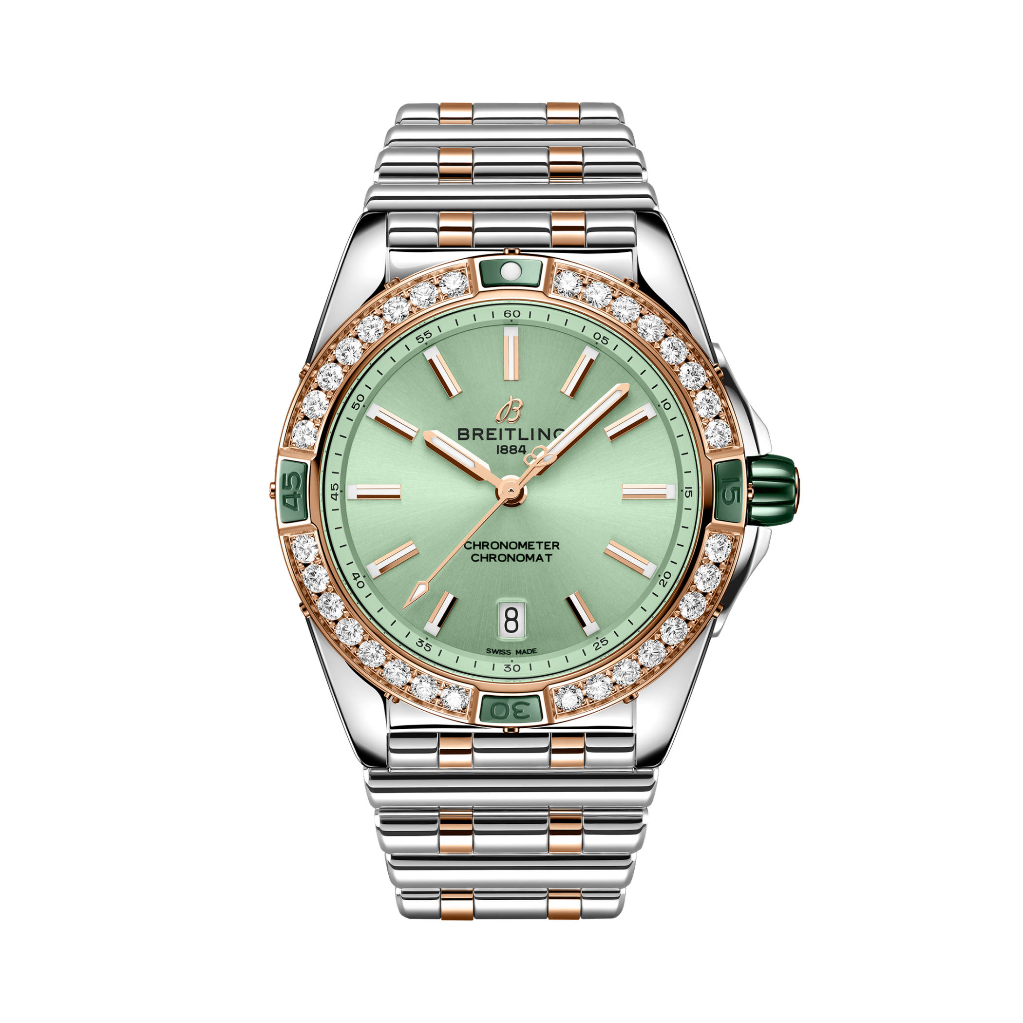 Super Chronomat超級機械計時自動機械腕錶38 綠色 | V-DIAL-COLOR-5765 dial, U17356531L1U1