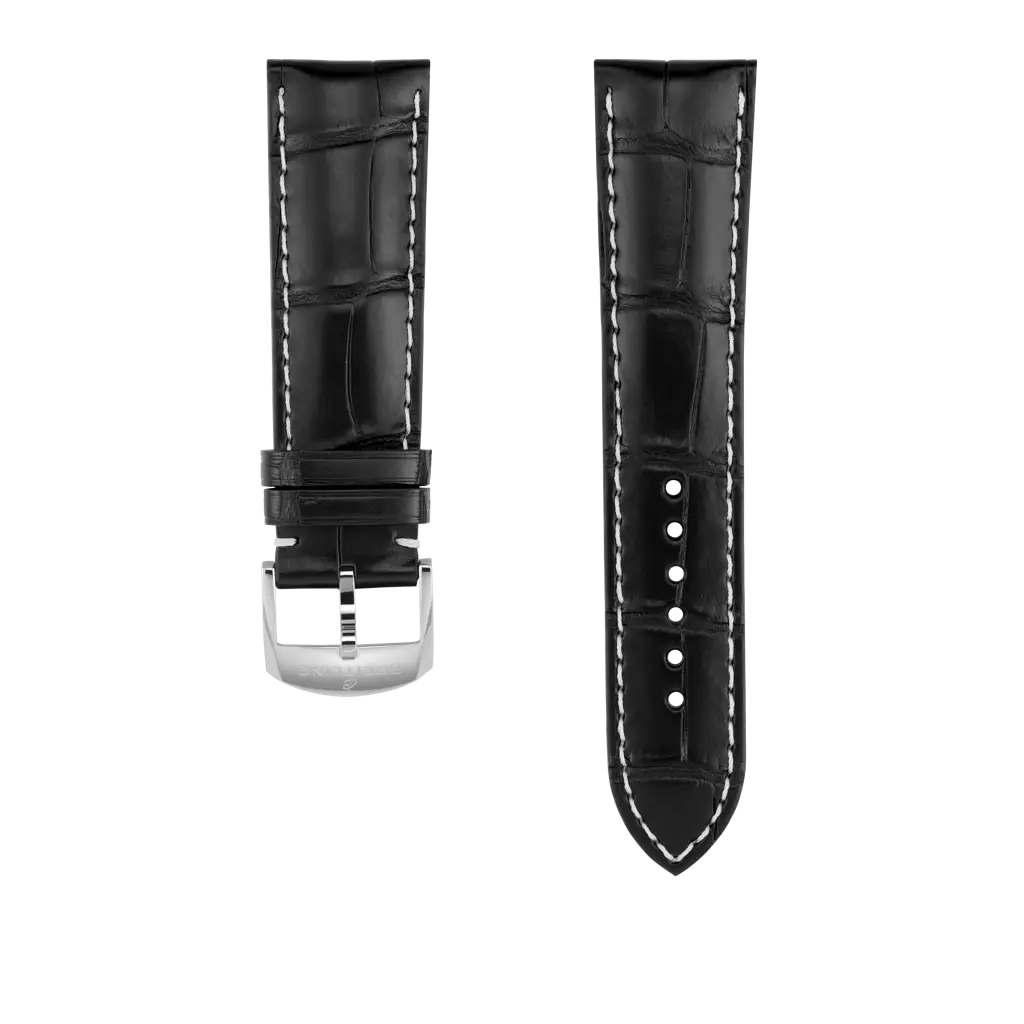 Black alligator leather strap - 1010P - image 1