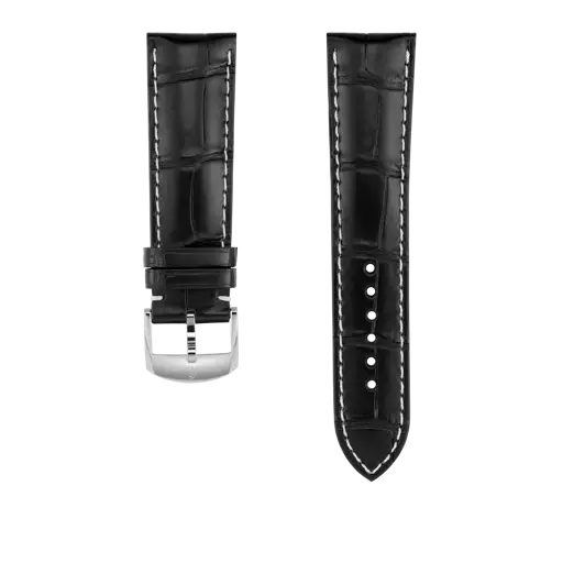 Correa de piel de cocodrilo negra 1010P