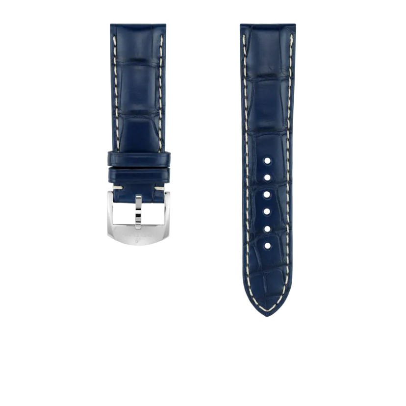 Blue alligator leather strap - 1015PL - image 1