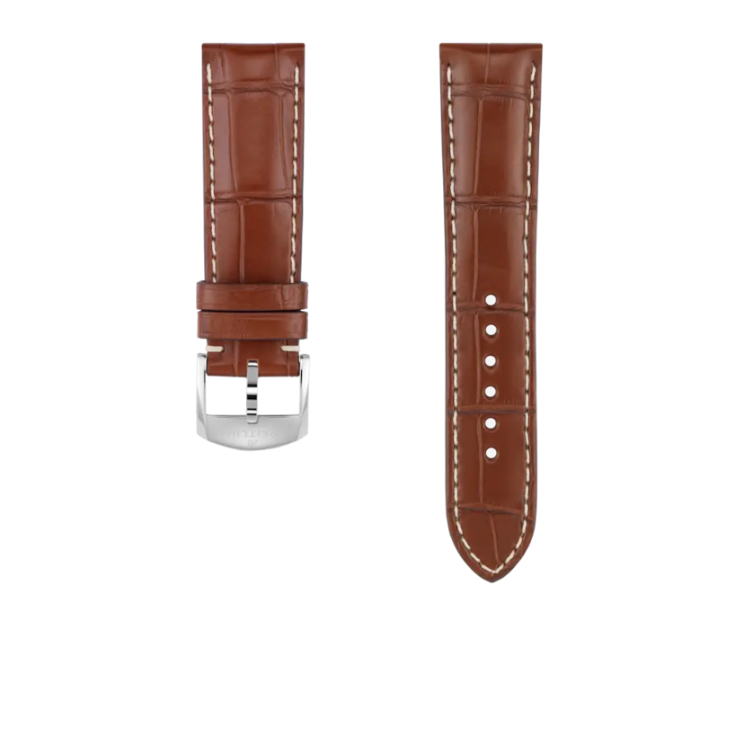 Gold alligator leather strap - 1016PS - image 1