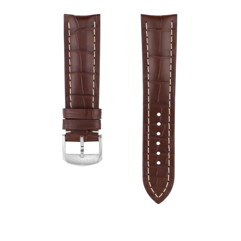 Brown alligator leather strap - 1017PL - image 1