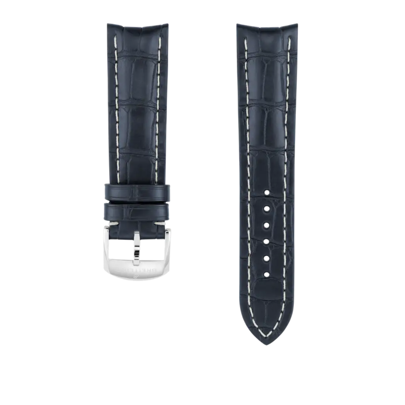 Blue alligator leather strap - 1019PS - image 1