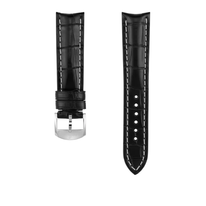 Black alligator leather strap - 1020P - image 1