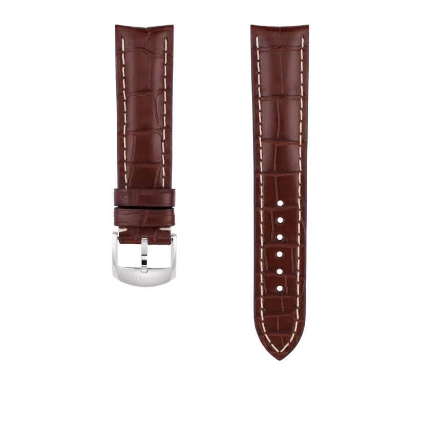 Brown alligator leather strap - 1021P - image 1