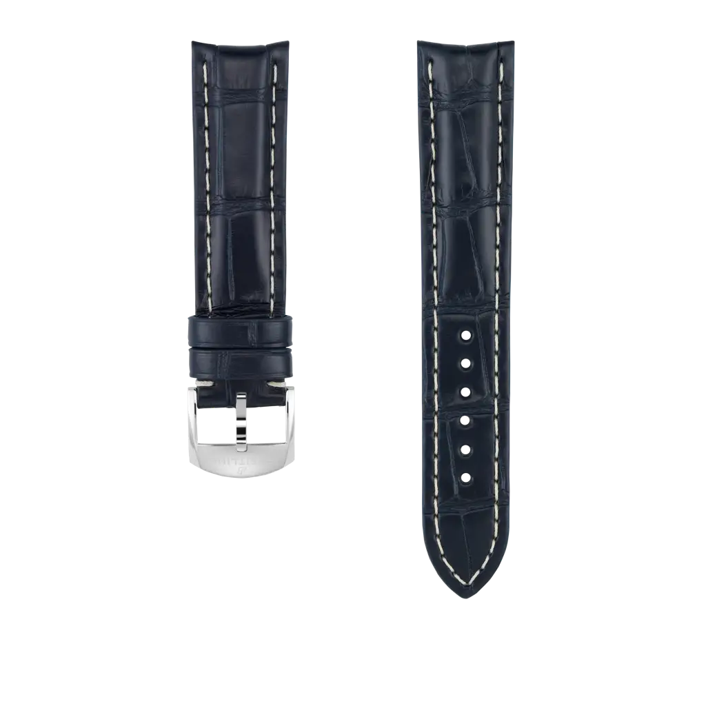 Blue alligator leather strap - 1022PL - image 1