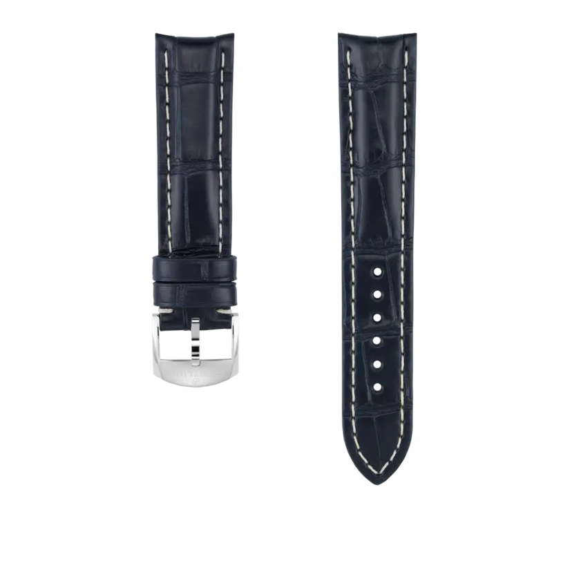 Blue alligator leather strap - 1022PL - image 1