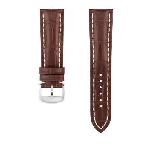 Correa de piel de cocodrilo marrón 1023P