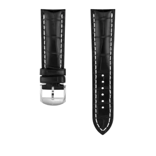 Correa de piel de cocodrilo negra 1024P