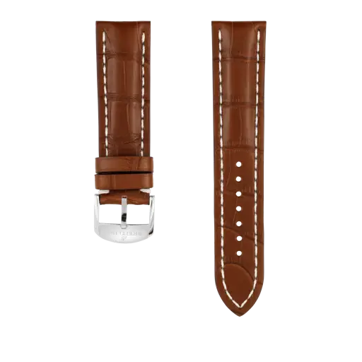 Correa de piel de cocodrilo color oro 1027P