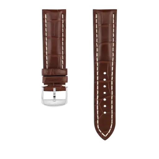 Correa de piel de cocodrilo marrón 1028P