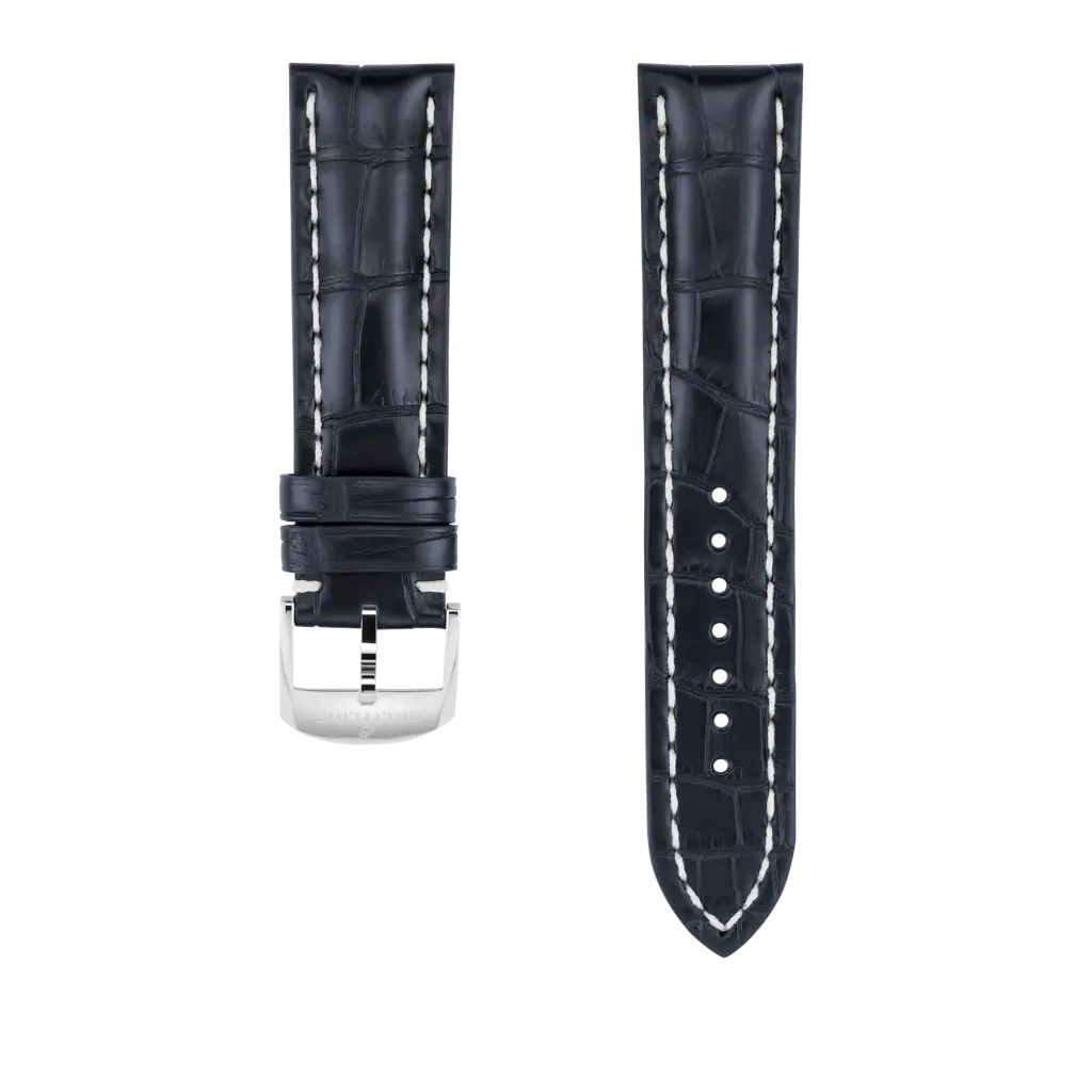 Blue alligator leather strap - 1029PS - image 1