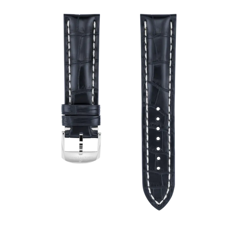 Blue alligator leather strap - 1029PS - image 1