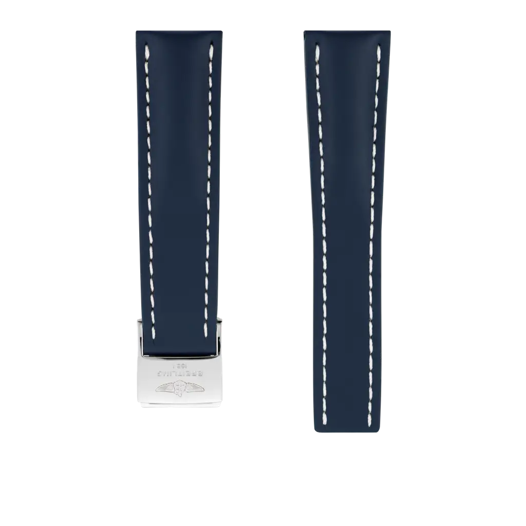 Blue calfskin leather strap - 102X - image 1