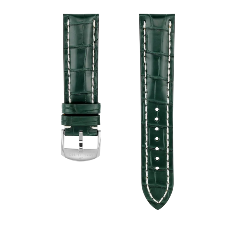 Green alligator leather strap - 1030PL - image 1