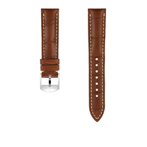 Correa de piel de cocodrilo color oro 1034P