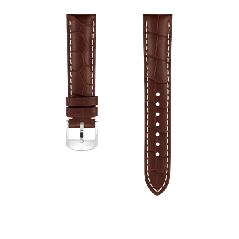 Brown alligator leather strap - 1037PS - image 1