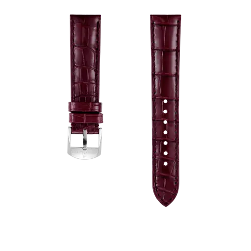 Correa de piel de cocodrilo burdeos 1041P