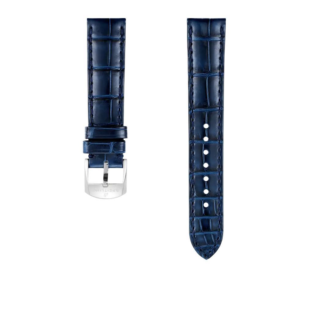 Blue alligator leather strap - 1042PS - image 1
