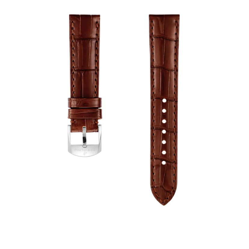 Brown alligator leather strap - 1043PS - image 1