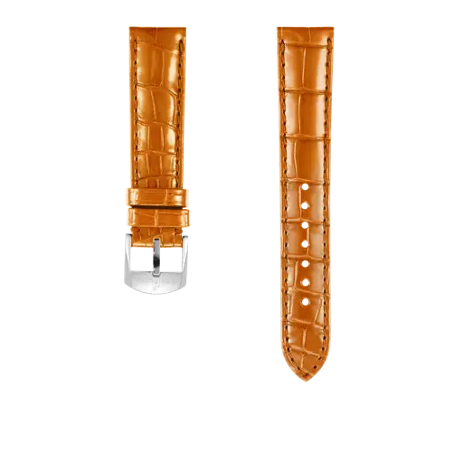 Correa de piel de cocodrilo color oro 1045P