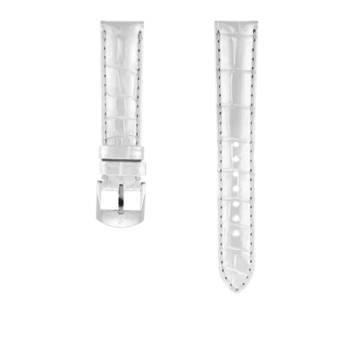 Correa de piel de cocodrilo blanca 1047P