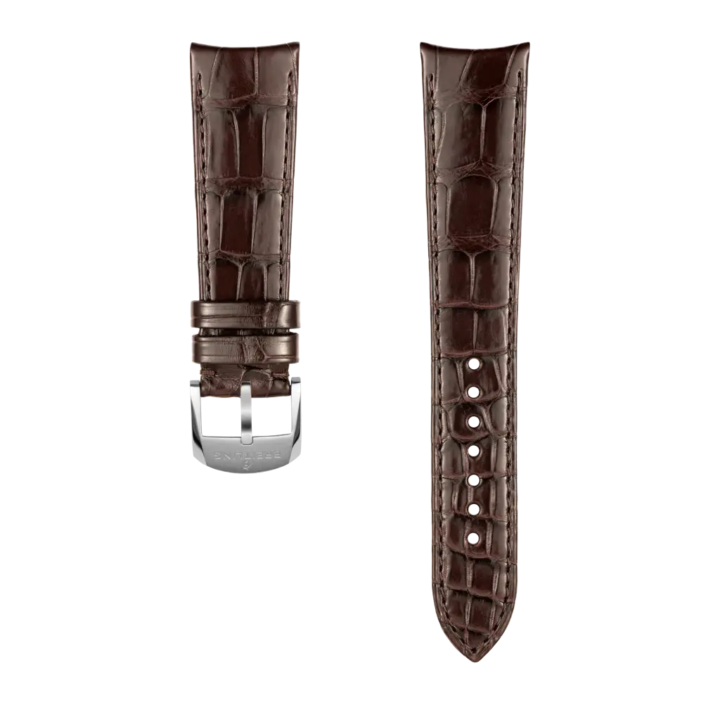 Brown alligator leather strap - 1050P - image 1