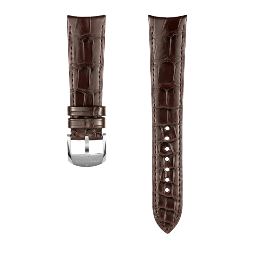 Brown alligator leather strap - 1050PL - image 1