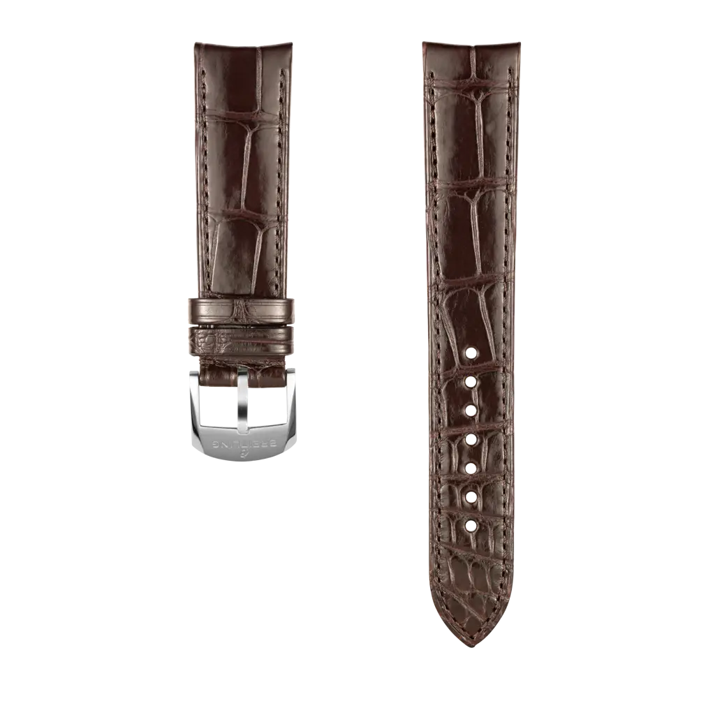 Brown alligator leather strap - 1053P - image 1