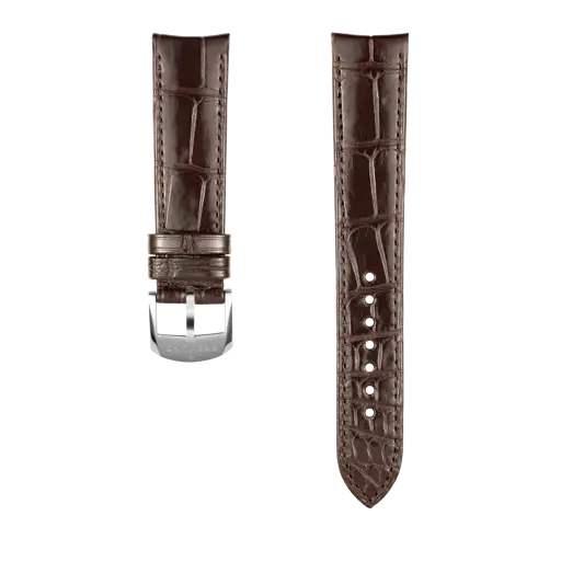 Bracelet en cuir d’alligator marron 1053P