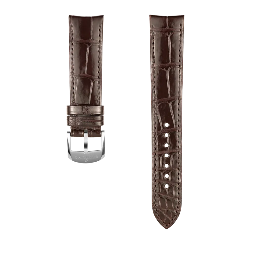 Brown alligator leather strap - 1053PS - image 1