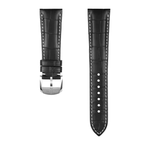 Bracelet en cuir d’alligator noir 1055P