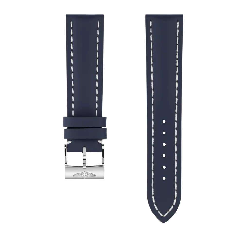 Blue calfskin leather strap - 105X - image 1