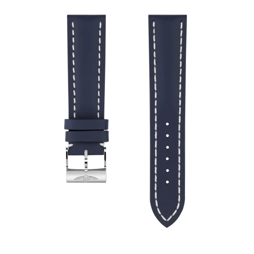 Blue calfskin leather strap - 105X - image 1