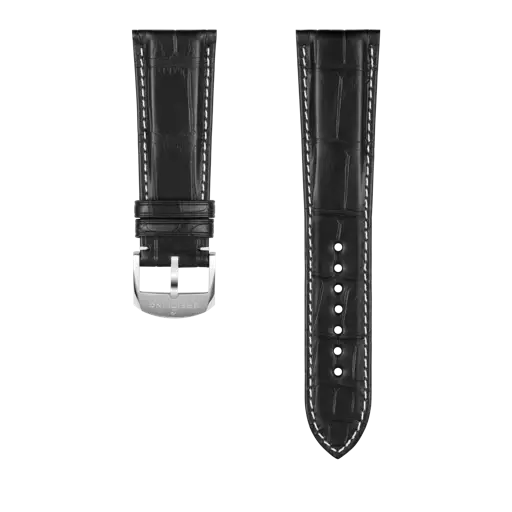 Bracelet en cuir d’alligator noir 1060P