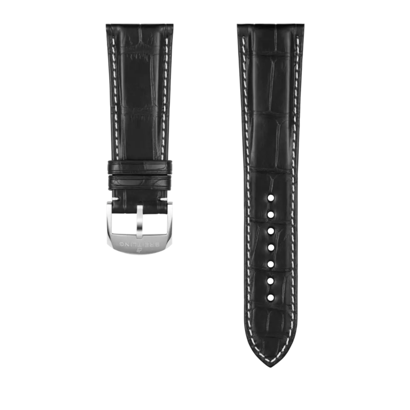 Black alligator leather strap - 1060PS - image 1