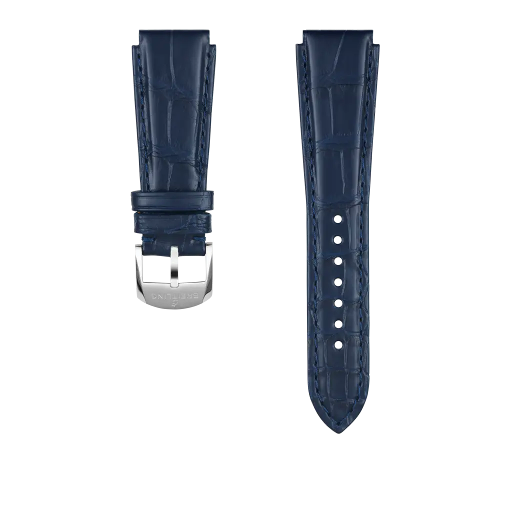 Blue alligator leather strap - 1065P - image 1