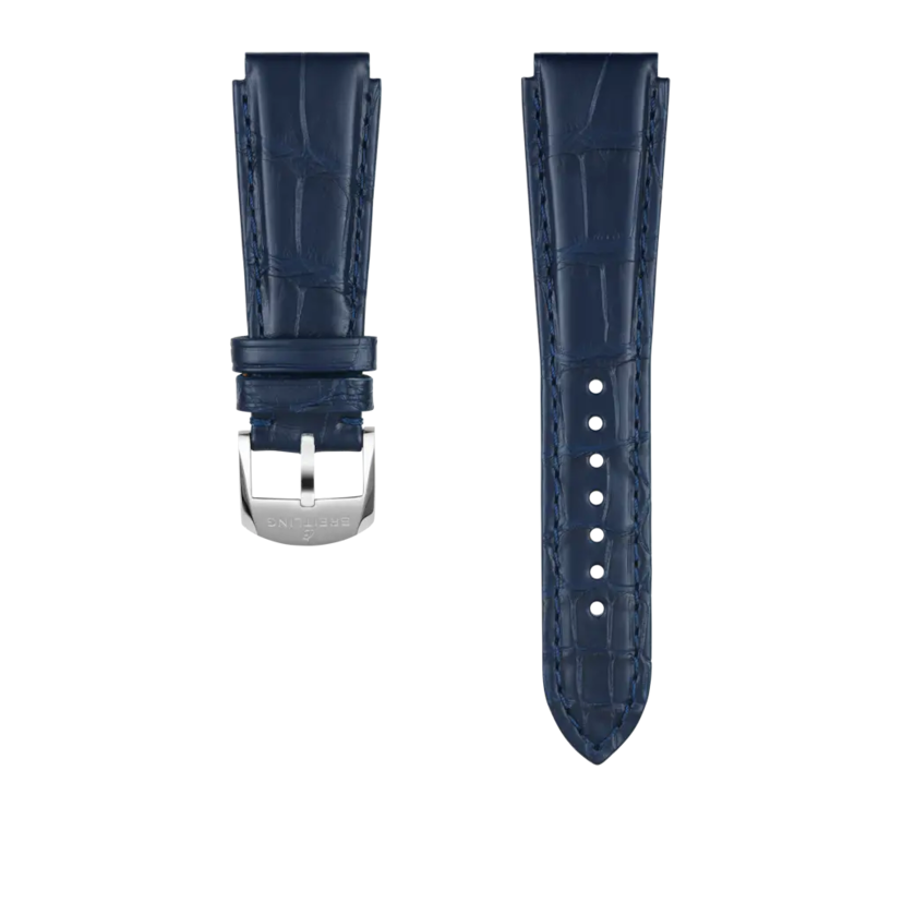 Blue alligator leather strap - 1065PL - image 1