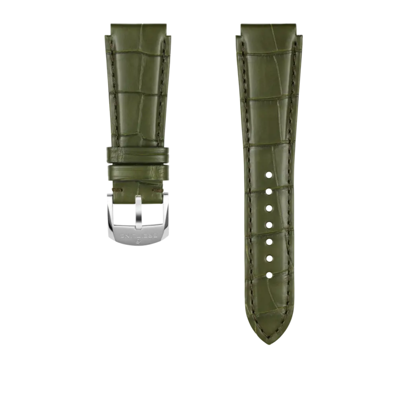 Green alligator leather strap - 1066PL - image 1