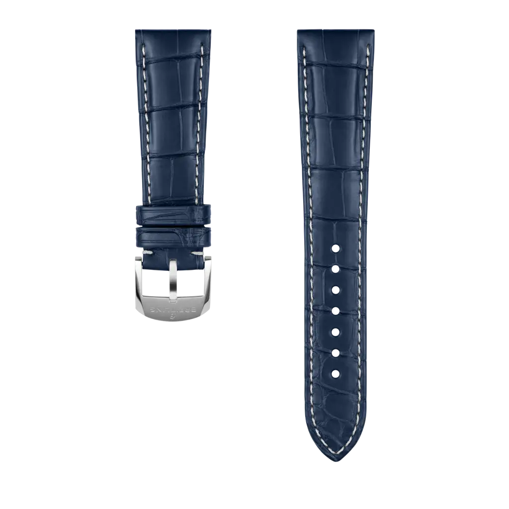 Blue alligator leather strap - 1069P - image 1