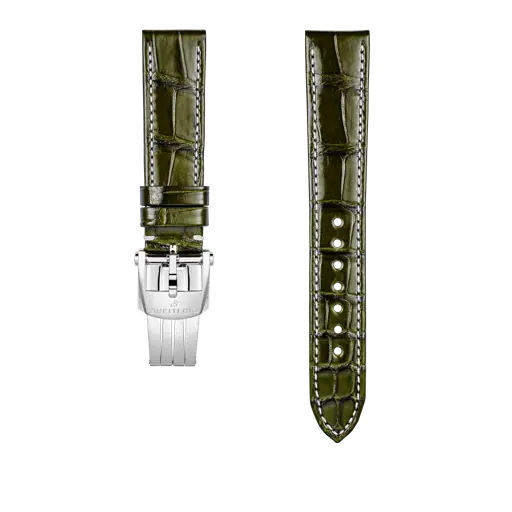 Grünes Alligatorlederarmband 1070P