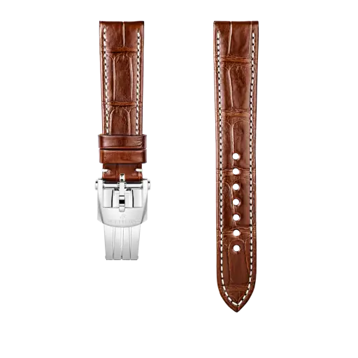 Bracelet en cuir d’alligator marron 1071P