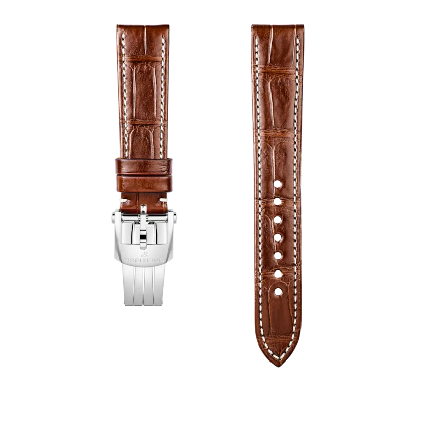 Brown alligator leather strap - 1071PL - image 1