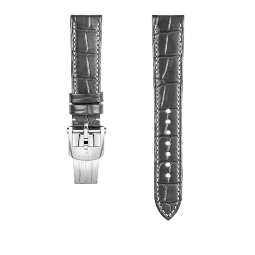 Bracelet en cuir d’alligator gris 1078P