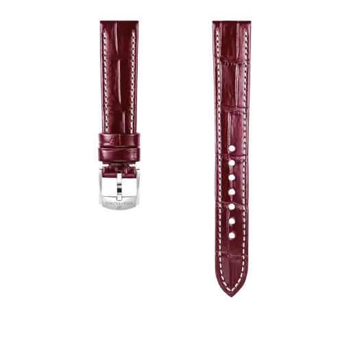 Bracelet en cuir d’alligator bordeaux 1079P