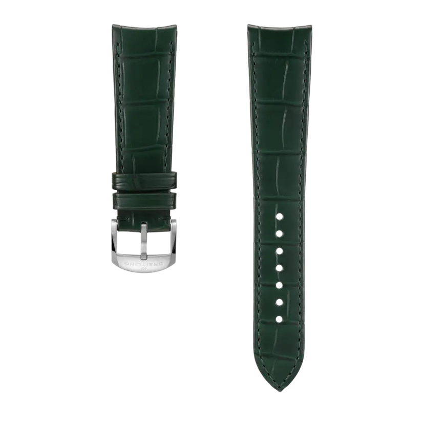Green alligator leather strap - 1085PS - image 1