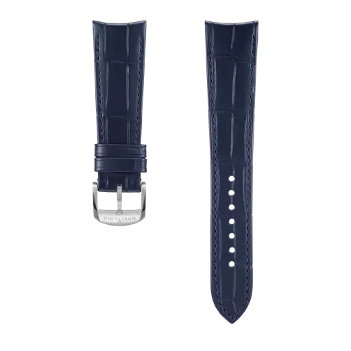 Bracelet en cuir d’alligator bleu 1086P