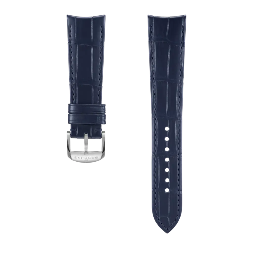 Blue alligator leather strap - 1086PS - image 1