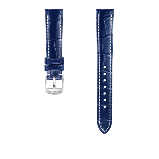 Bracelet en cuir d’alligator bleu 1087P