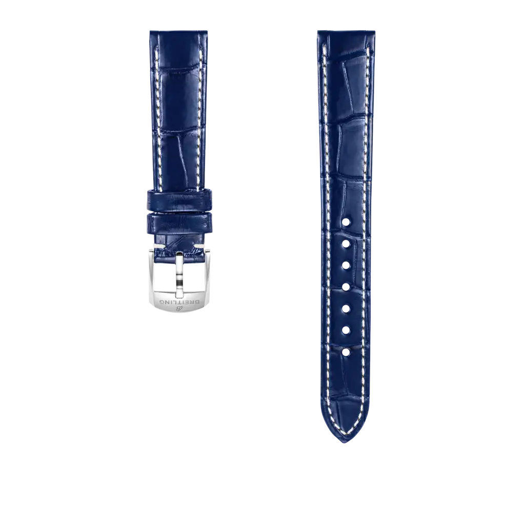 Blue alligator leather strap - 1087PL - image 1